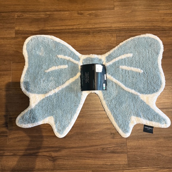 Cynthia Rowley Blue Bow Bath Rug - Picture 1 of 4